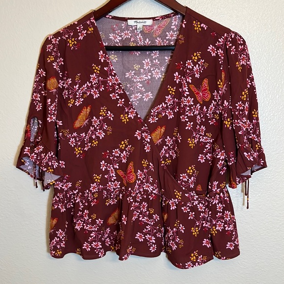 Madewell Tops - Madewell Floral Butterfly Shirt Size 8